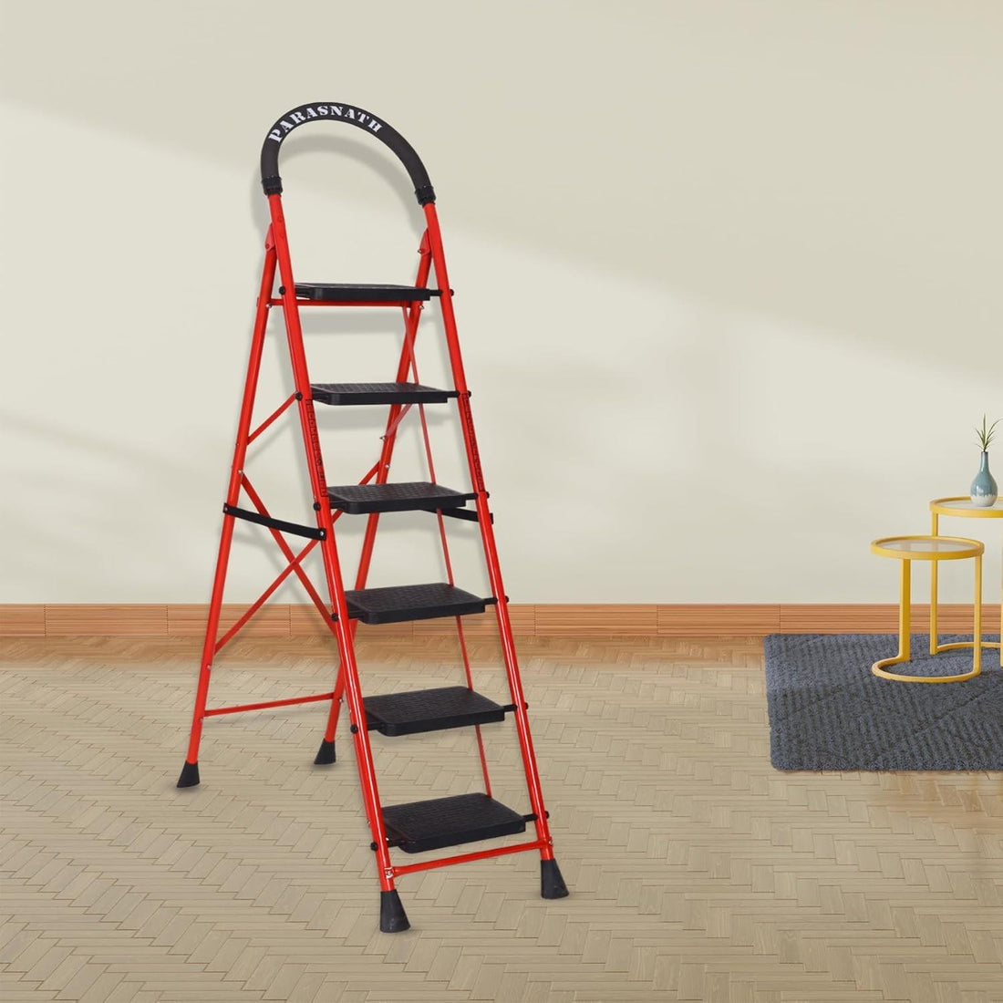 Parasnath GoUp 6 Step Red Steel Foldable Ladder