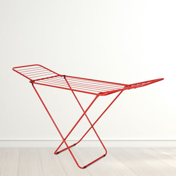 PARASNATH Winsome Cloth Drying Stand – Foldable, Lightweight, Durable Alloy Steel Laundry Rack for Indoor & Outdoor Use, Multiple Drying Rails, Made in India (Red) - PARASNATH