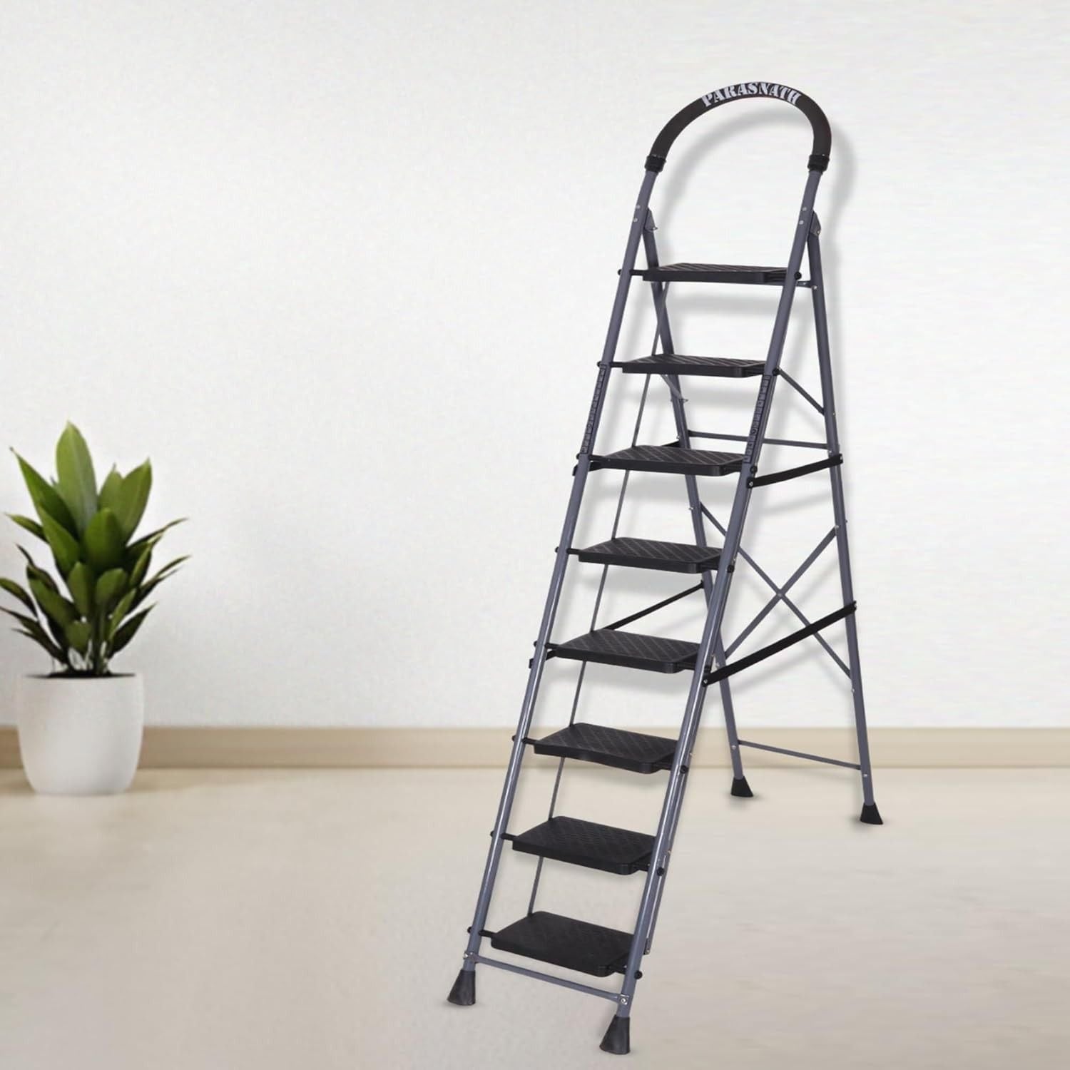 Parasnath GoUp 8 Step Foldable Steel Grey Ladder