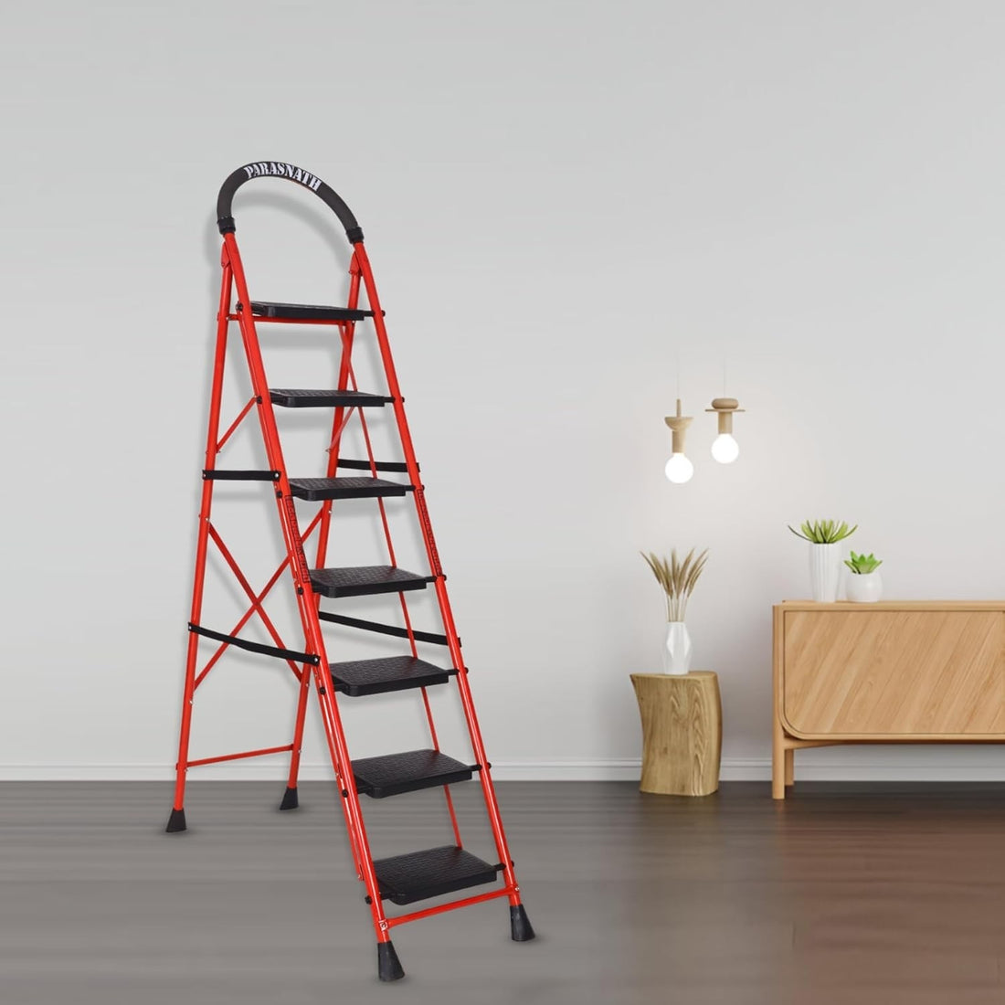 Parasnath GoUp 7 Step Red Steel Foldable Ladder