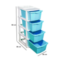 Parasnath Boxo 4 Layer Blue  Drawer – Multi-purpose storage with wheels