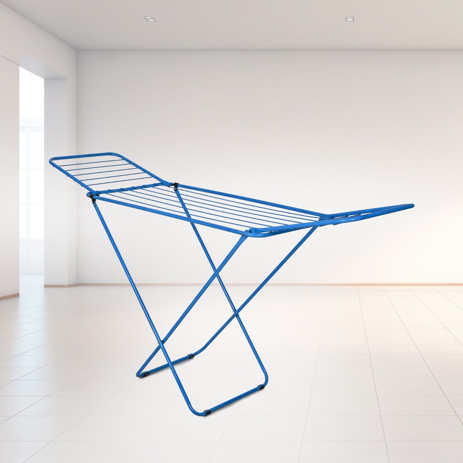 PARASNATH Winsome Cloth Drying Stand – Foldable, Lightweight, Durable Alloy Steel Laundry Rack for Indoor & Outdoor Use, Multiple Drying Rails, Made in India (Blue) - PARASNATH
