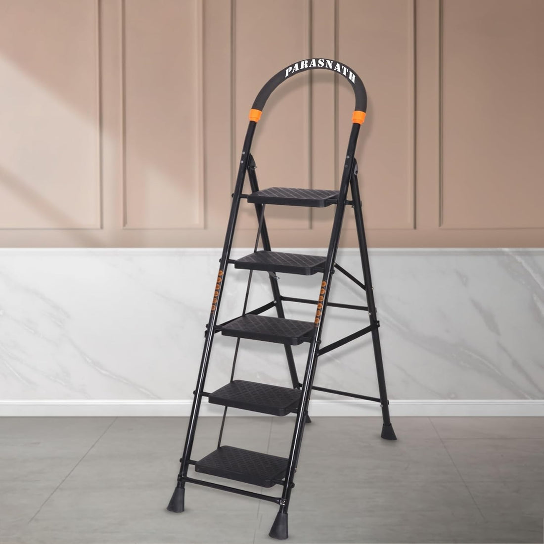 Parasnath GoUp 5 Step Foldable Steel Black Ladder 