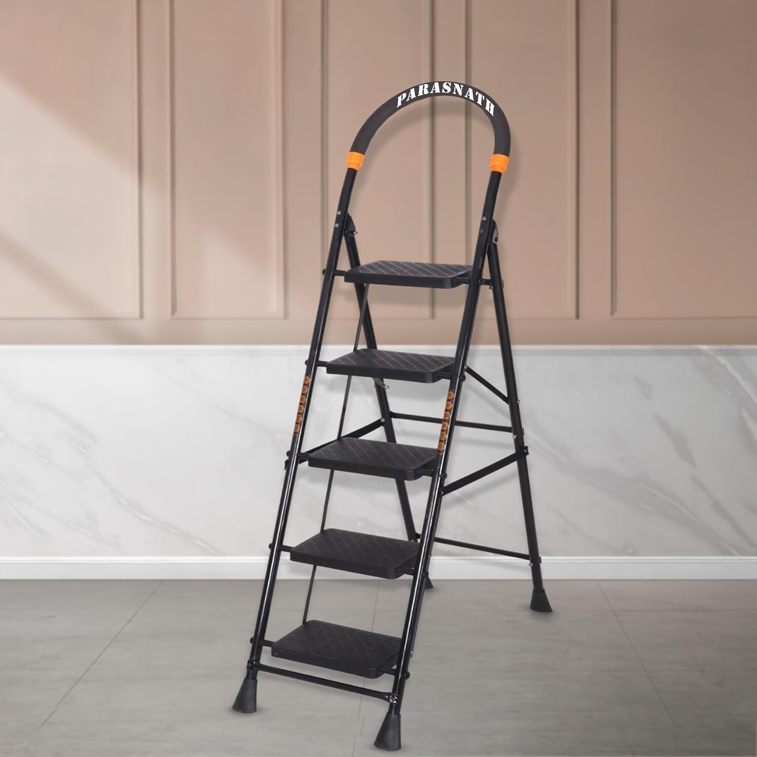 Parasnath GoUp 5 Step Foldable Steel Black Ladder 