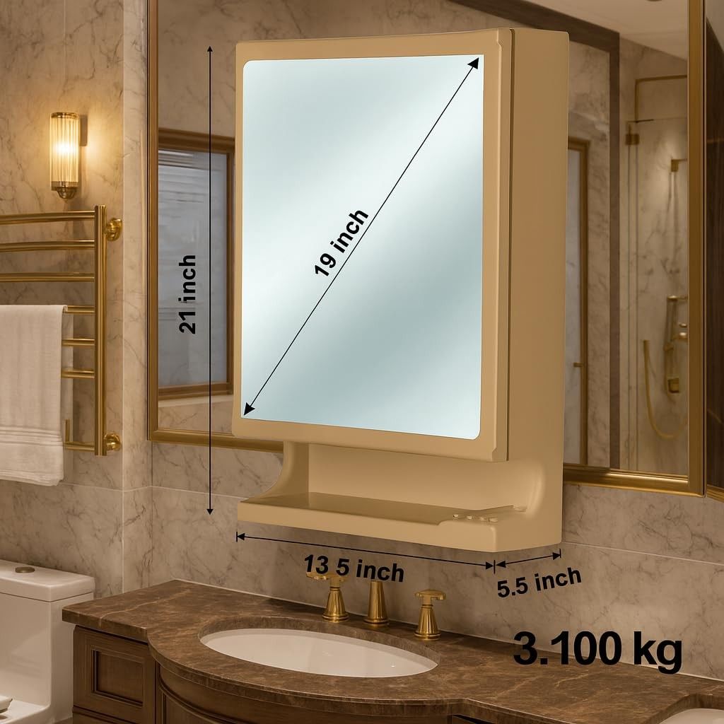 Parasnath New Look Nut Brown Bathroom Cabinet with Mirror 
