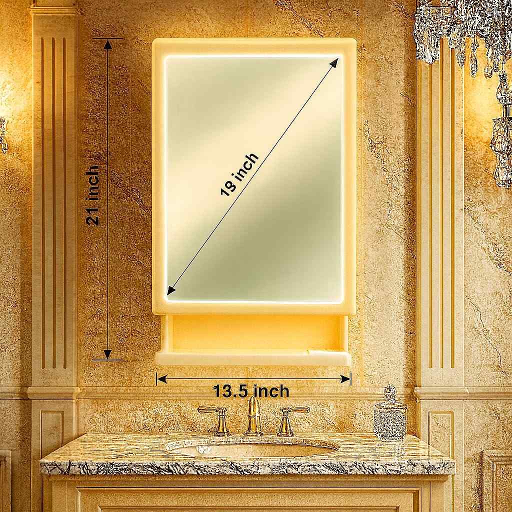 PARASNATH Premium New Look Mirror Cabinet for Bathroom – Durable Plastic Build with Secure Storage, Integrated Toothbrush Holder, Sleek New Look Design, Wall-Mounted, Made in India (Ivory Color) - PARASNATH