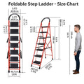 Parasnath GoUp 7 Step Red Steel Foldable Ladder