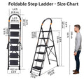 Parasnath GoUp 6 Step Foldable Steel Black Ladder