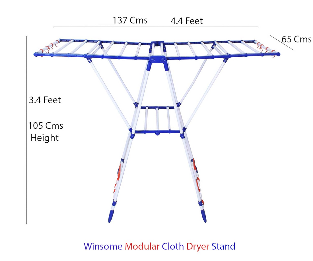 Parasnath Winsome Modular Cloth Dryer Stand Pre-Assembled Foldable for Home Laundry