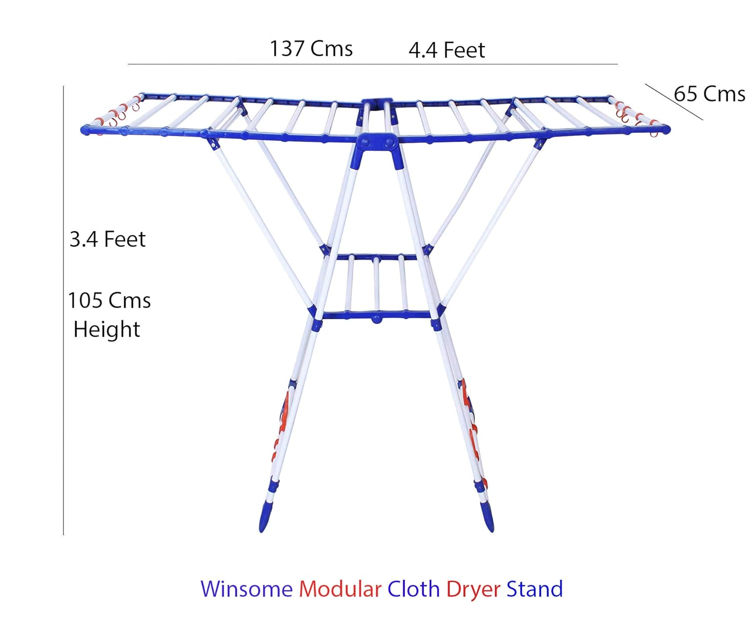 Parasnath Winsome Modular Cloth Dryer Stand Pre-Assembled Foldable for Home Laundry