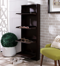 Parasnath Coffee Colour Wall Shoe Rack 4 Shelves Slim Lockable Steel Shoe Stand