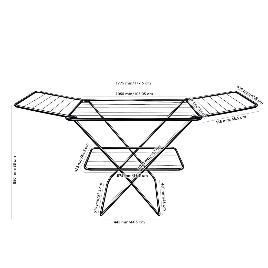 Parasnath Steel Black Color  Foldable Cloth Drying Stand 
