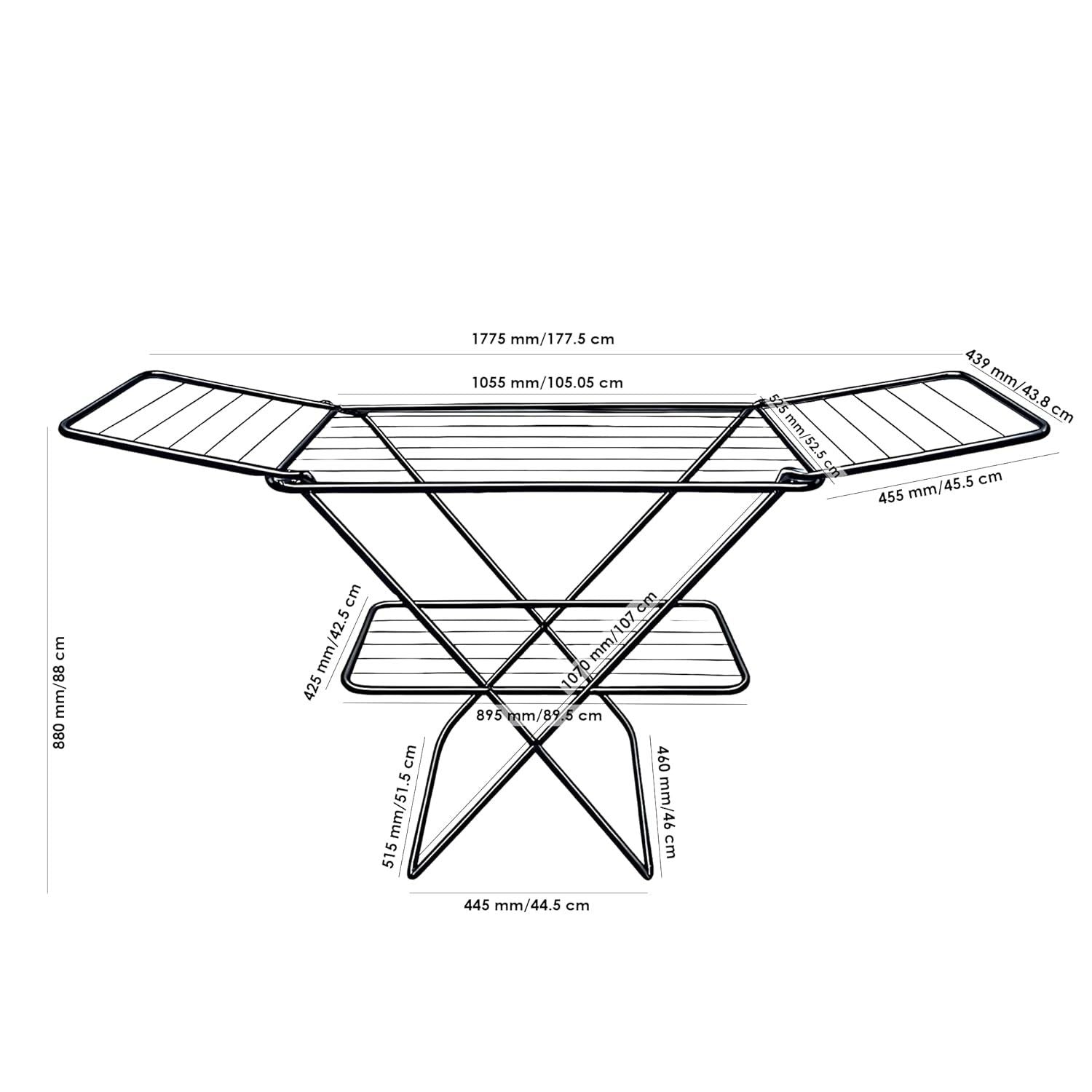 Parasnath Steel Black Color  Foldable Cloth Drying Stand 