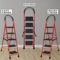 Parasnath GoUp 5 Step Red Steel Foldable Ladder