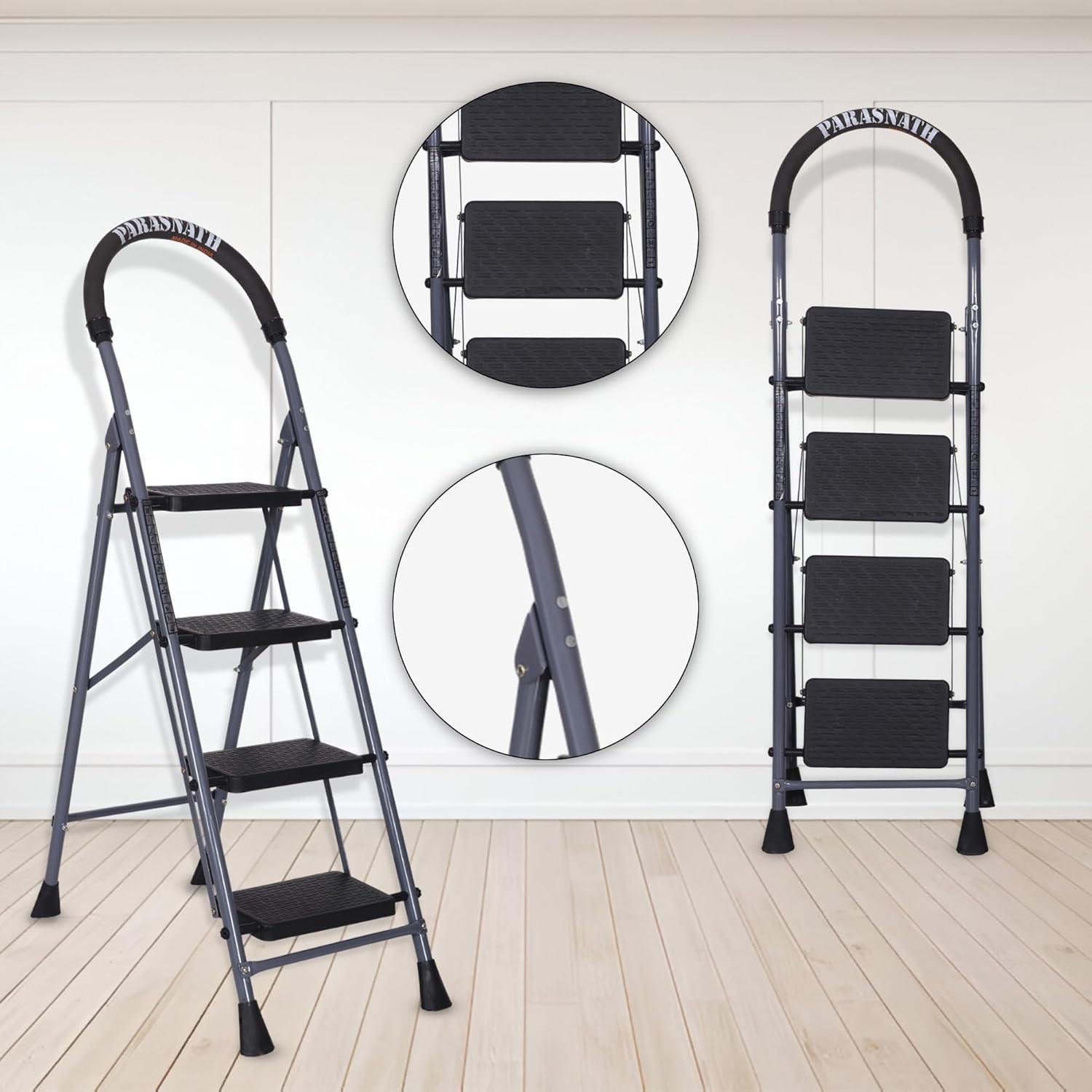 Parasnath GoUp 4 Step Grey Steel Ladder