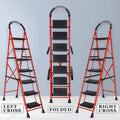 Parasnath GoUp 7 Step Red Steel Foldable Ladder