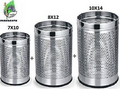 Parasnath Stainless Steel Perforated Dustbin Set of 3 Small Medium Large 