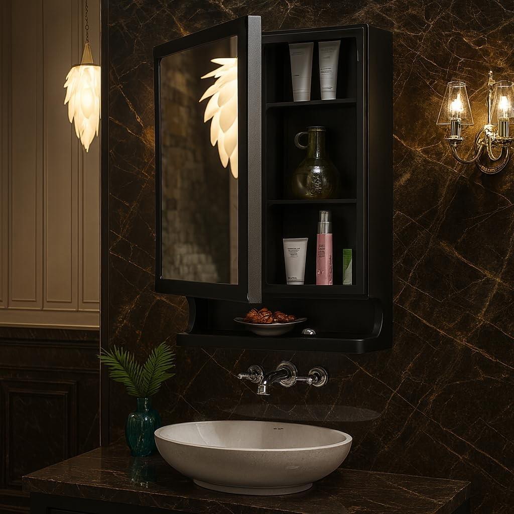 Parasnath New Look Black Bathroom Cabinet 