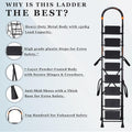 Parasnath GoUp 8 Step Foldable Steel Black Step Ladder – Heavy-Duty and Lightweight Step Ladder with Anti-Skid Wide Plastic Steps, Safety Handle, High Reach Platform for Home, Kitchen, Office, Warehouse Use - 6 Year Manufacturer Warranty - Made in India - PARASNATH