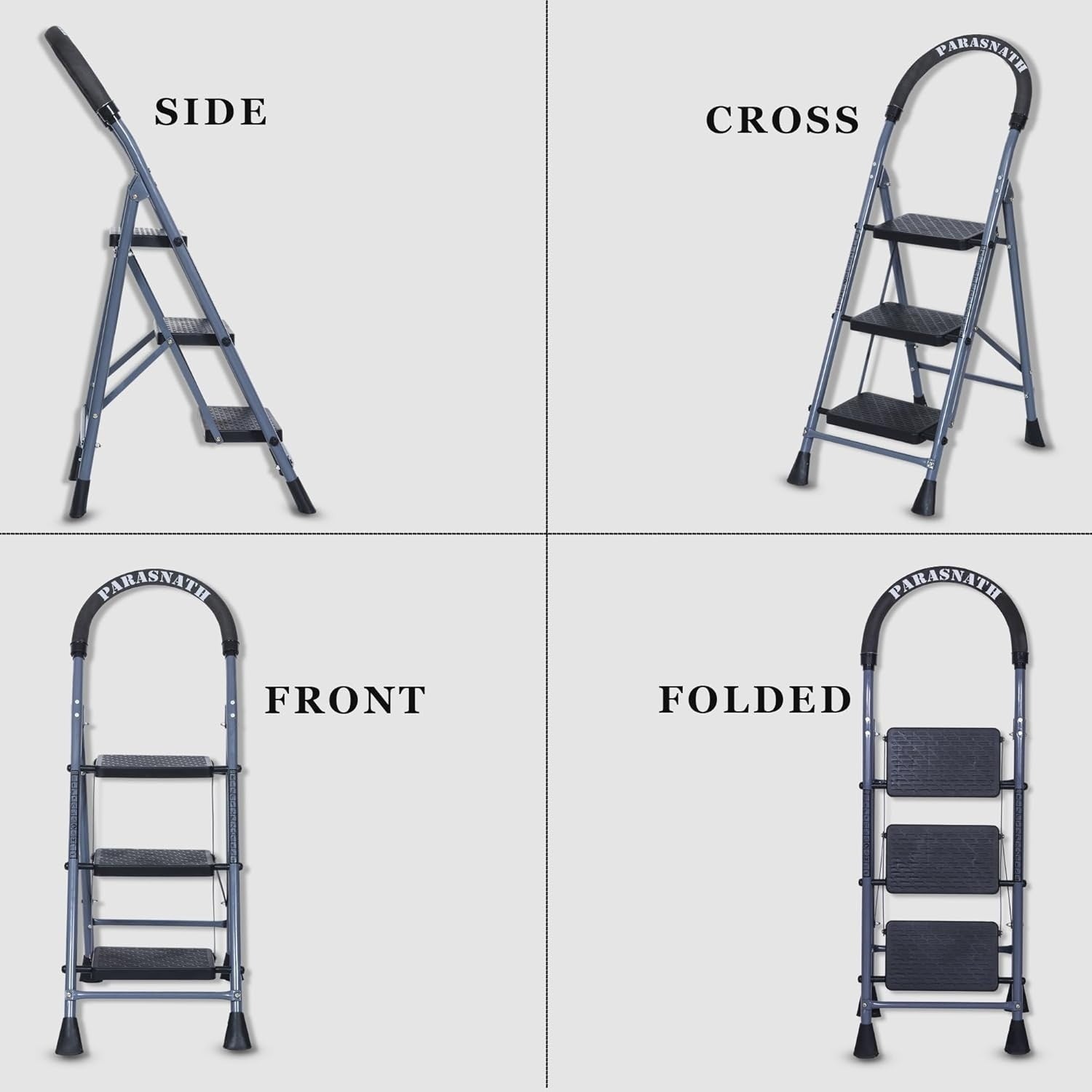 Parasnath GoUp 3 Step Foldable Steel Ladder 