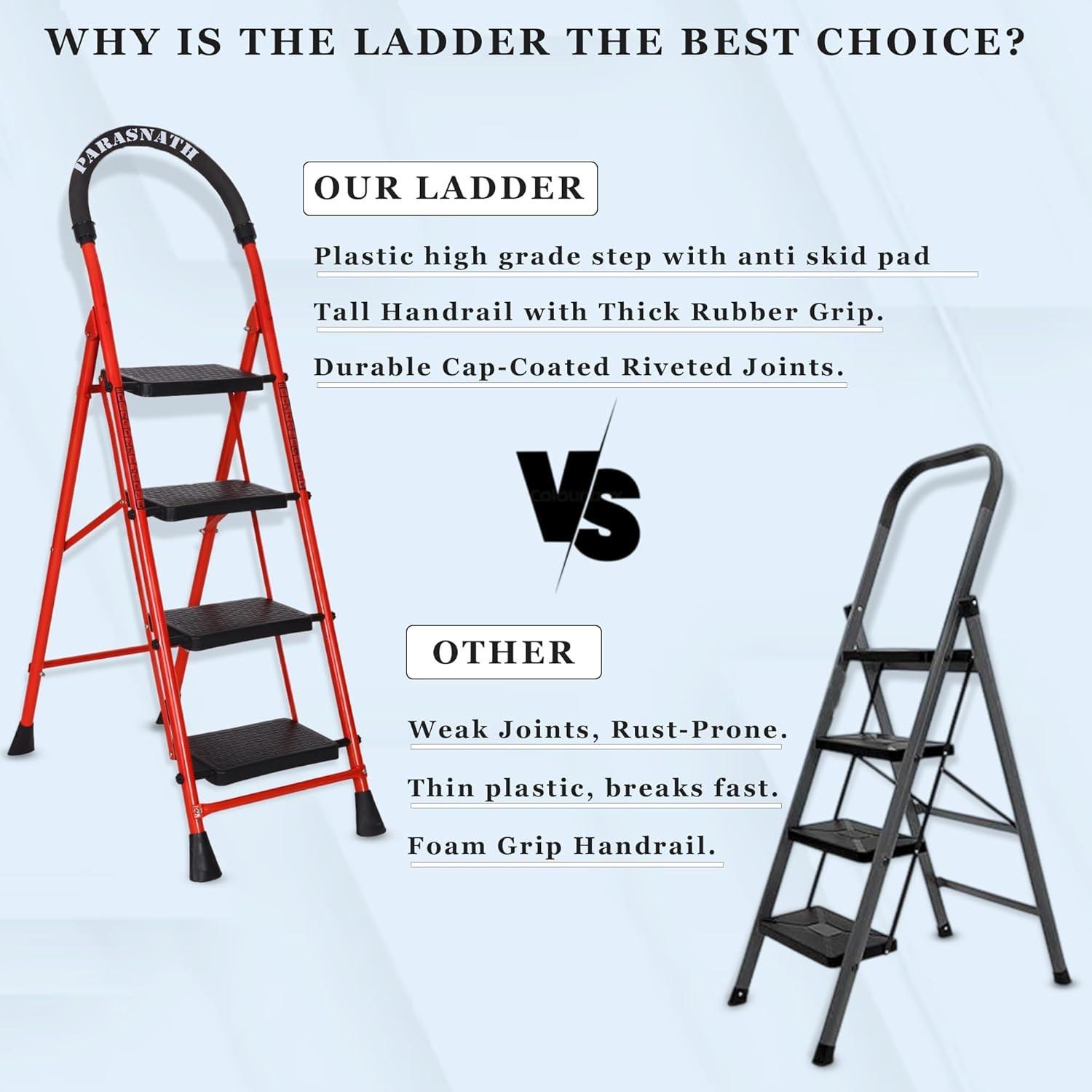 Parasnath GoUp 4 Step Foldable Steel Ladder