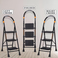 Parasnath GoUp 3 Step Foldable Steel Black Step Ladder