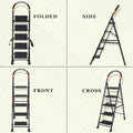 Parasnath GoUp 5 Step Foldable Steel Black Ladder