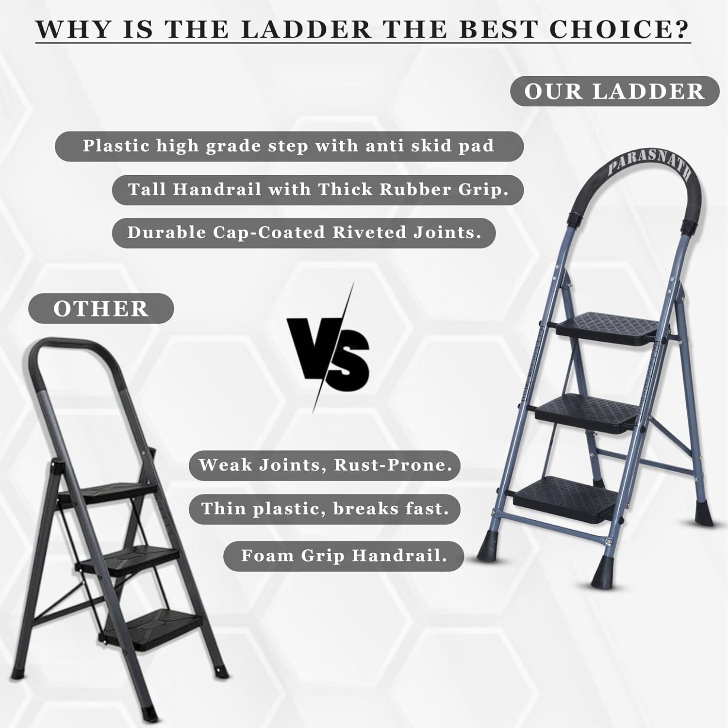 Parasnath GoUp 3 Step Foldable Steel Ladder 