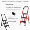 Parasnath GoUp 3 Step Red Steel Foldable Ladder