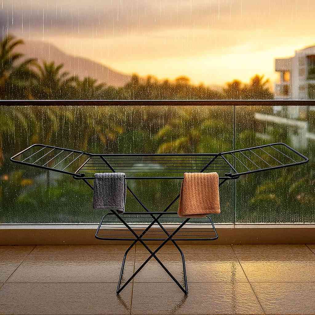 Parasnath Steel Black Color  Foldable Cloth Drying Stand 