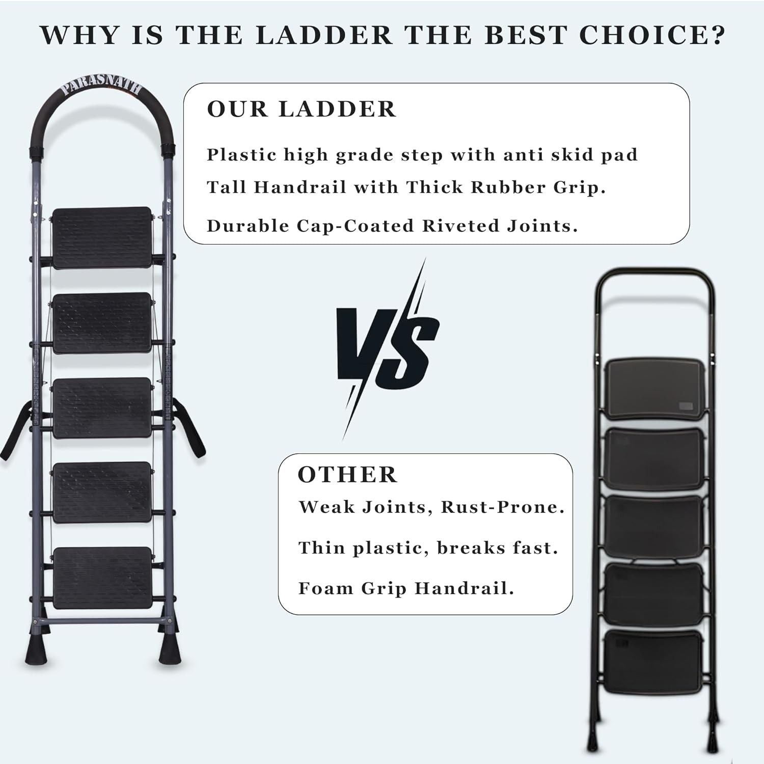 Parasnath GoUp 5 Step Foldable Steel Ladder 