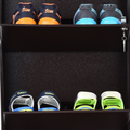 Parasnath Coffee Colour Wall Shoe Rack 4 Shelves Slim Lockable Steel Shoe Stand