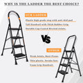 Parasnath GoUp 4 Step Foldable Steel Black Ladder 