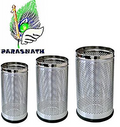 Parasnath Stainless Steel Perforated Dustbin Set of 3 Small Medium Large 