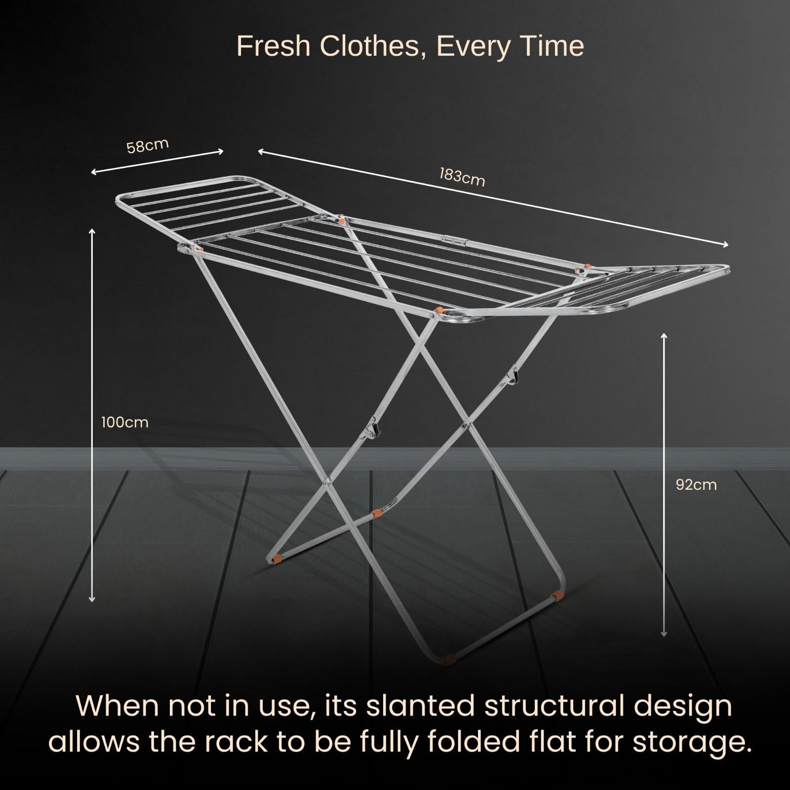 PARASNATH SpaceDry Large Stainless Steel Clothes Drying Stand – Foldable & Rust-Proof for Home, Balcony & Outdoor Use – Made in India - PARASNATH