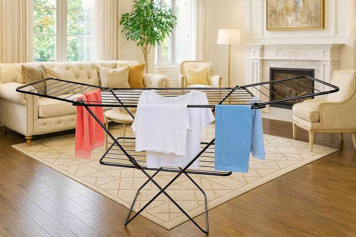 Parasnath Steel Black Color  Foldable Cloth Drying Stand 