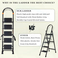 Parasnath GoUp 5 Step Foldable Steel Black Ladder