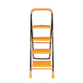 Parasnath Kohinoor 4 Step Heavy-Duty Folding Ladder – Strong Alloy Steel Step Ladder with Wide Anti-Slip Steps, 4.2 Ft Height, Rust-Resistant, Space-Saving Design for Home, Kitchen, Office & Shop Use – Made in India (Orange) - PARASNATH