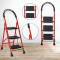 Parasnath GoUp 3 Step Red Steel Foldable Ladder