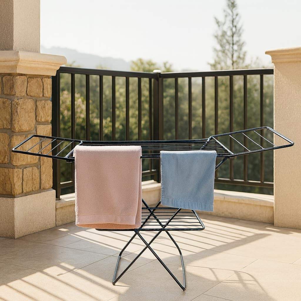 Parasnath Steel Black Color  Foldable Cloth Drying Stand 