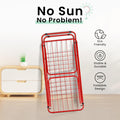 PARASNATH Winsome Cloth Drying Stand – Foldable, Lightweight, Durable Alloy Steel Laundry Rack for Indoor & Outdoor Use, Multiple Drying Rails, Made in India (Red) - PARASNATH