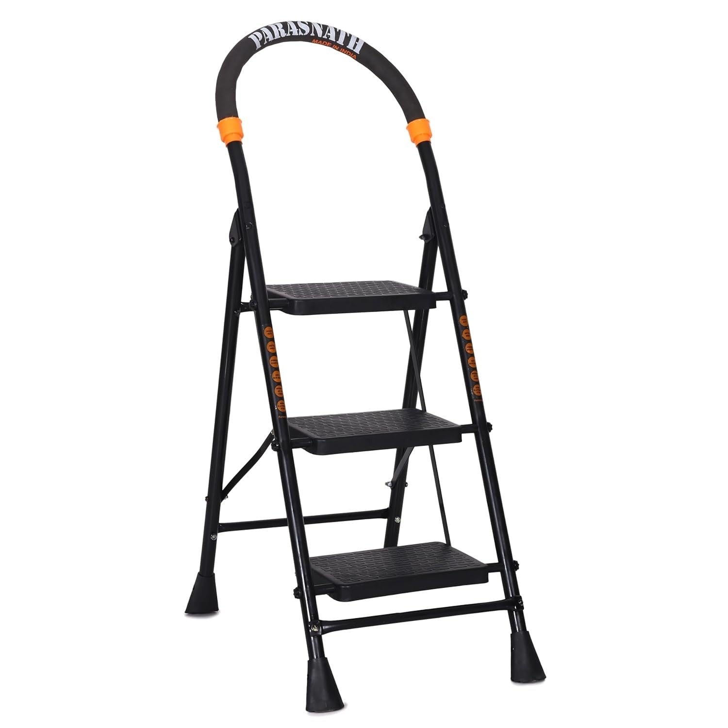 Parasnath GoUp 3 Step Foldable Steel Black Step Ladder