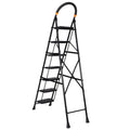 Parasnath GoUp 7 Step Foldable Steel Black Step Ladder – Heavy-Duty and Lightweight Step Ladder with Anti-Skid Wide Plastic Steps, Safety Handle, High Reach Platform for Home, Kitchen, Office, Warehouse Use - 6 Year Manufacturer Warranty - Made in India - PARASNATH