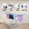 PARASNATH Winsome Cloth Drying Stand – Foldable, Lightweight, Durable Alloy Steel Laundry Rack for Indoor & Outdoor Use, Multiple Drying Rails, Made in India (Blue) - PARASNATH