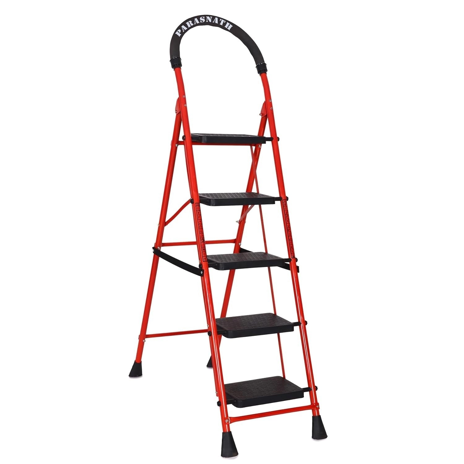 Parasnath GoUp 5 Step Red Steel Foldable Ladder