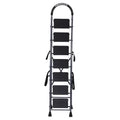 Parasnath GoUp 7 Step Foldable Steel Grey Step Ladder – Heavy-Duty and Lightweight Step Ladder with Anti-Skid Wide Plastic Steps, Safety Handle, High Reach Platform for Home, Kitchen, Office, Warehouse Use - 6 Year Manufacturer Warranty - Made in India - PARASNATH