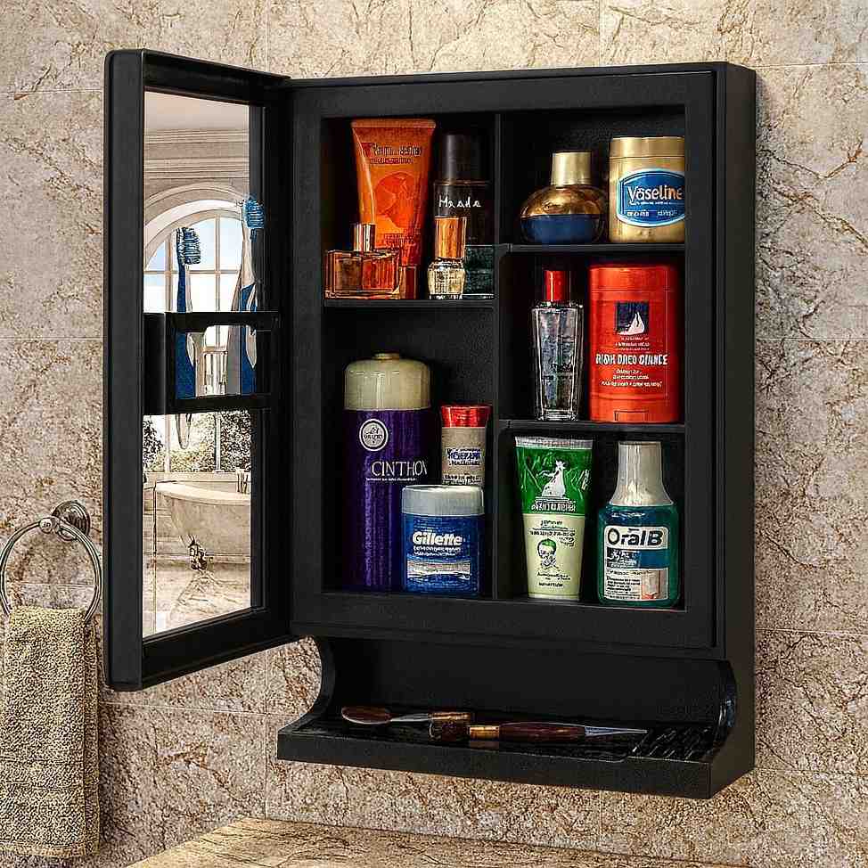 Parasnath New Look Black Bathroom Cabinet 
