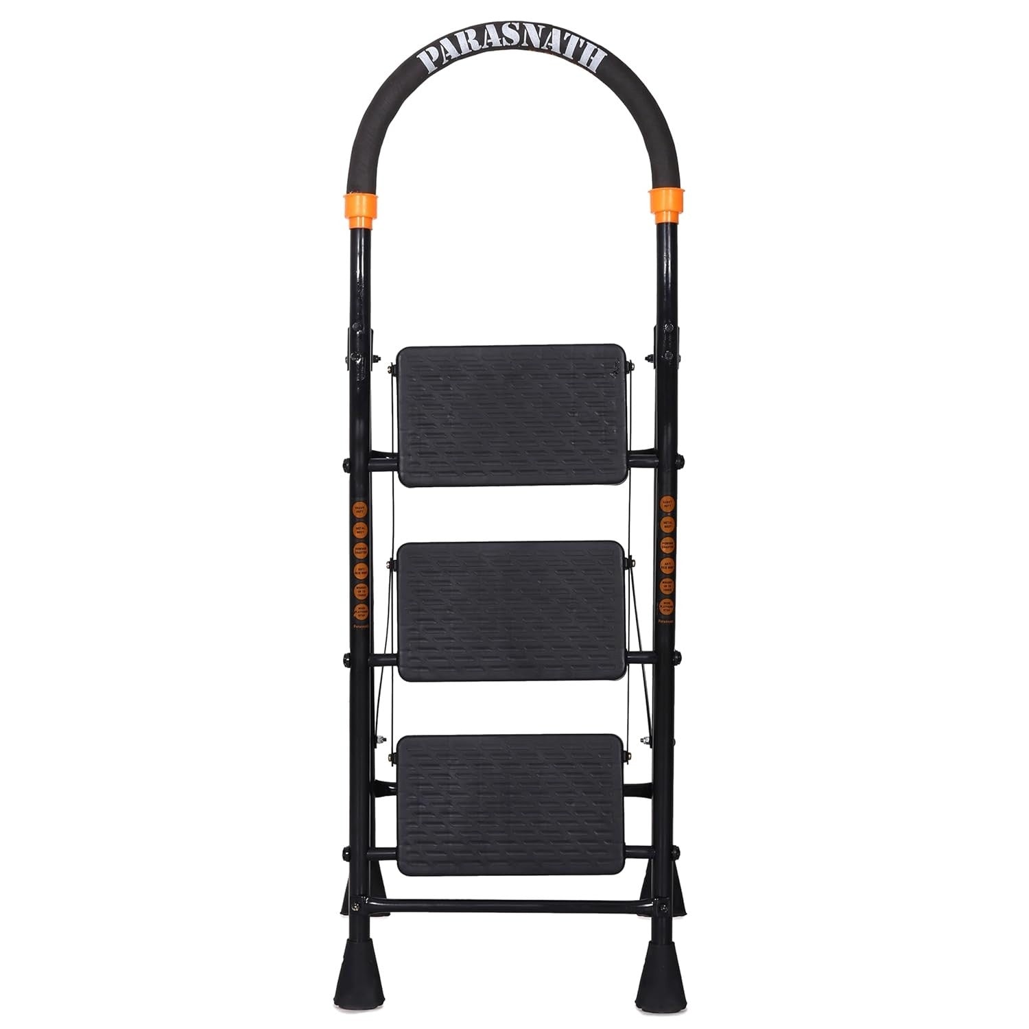 Parasnath GoUp 3 Step Foldable Steel Black Step Ladder