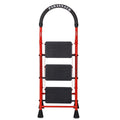 Parasnath GoUp 3 Step Red Steel Foldable Ladder