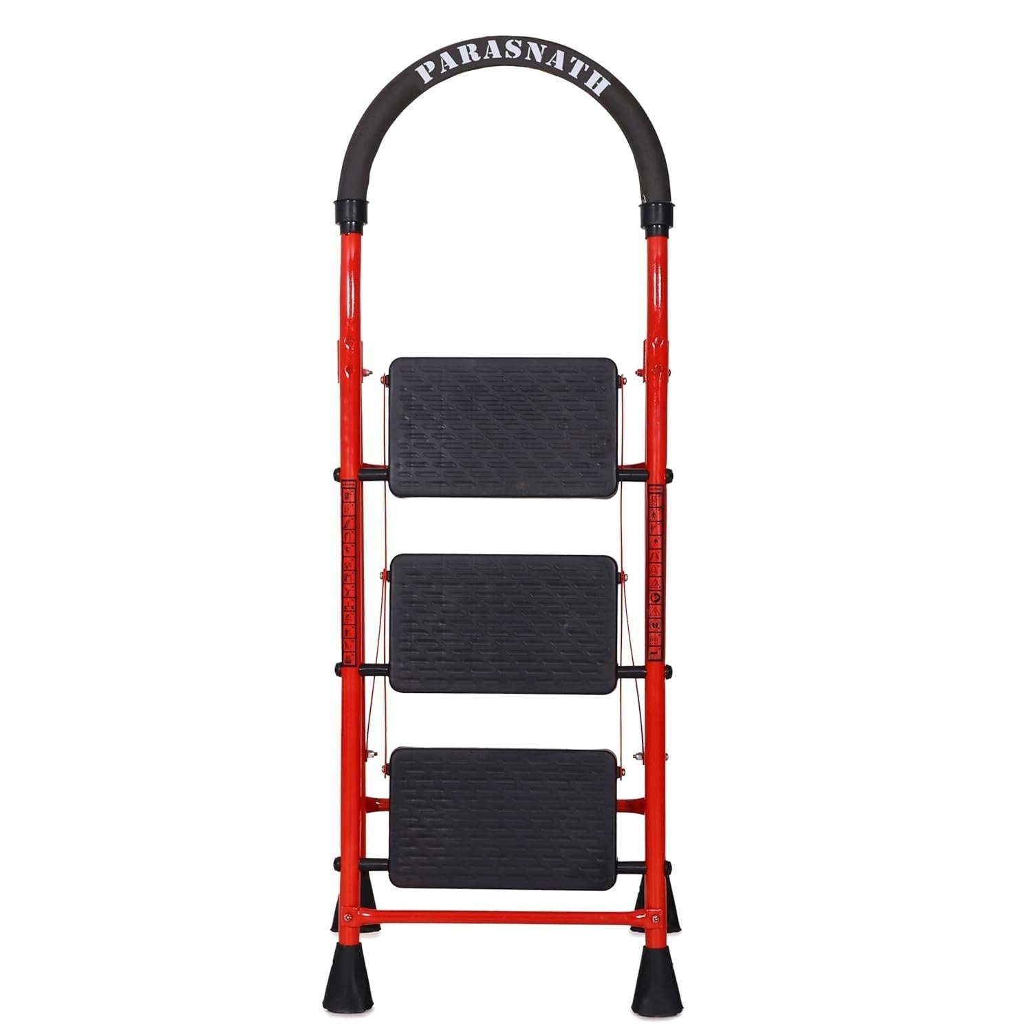 Parasnath GoUp 3 Step Red Steel Foldable Ladder